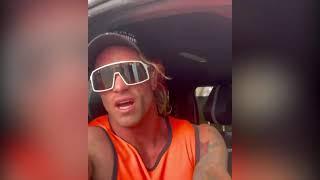 Video of  Mr Universe Calum von Moger, 31 vaping in his car with pet parrot  before jumping