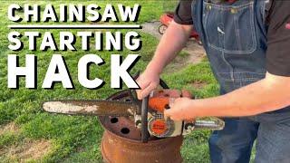 STIHL CHAINSAW STARTING HACK THAT ACTUALLY WORKS!