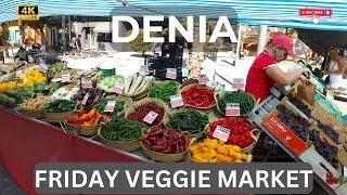 Friday Veggie Market Denia – 4K City Tour Along the Stands and Cafés