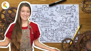 Let's Draw Steampunk Machines!Easy Tutorial