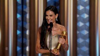 Demi Moore Wins Female Actor in a Motion Picture- Musical or Comedy | Golden Globes