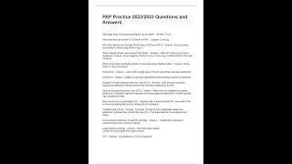 PAP Practice 2022/2023 Questions and Answers