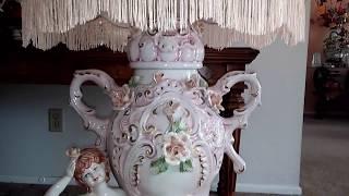 Capodimonte rare vintage antique collector porcelain Lamp Italy 02