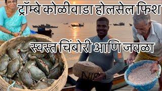 आपल्या हॉटेल साठी चिंबोरी आणि जवळा आणयाला आलो #trombay #wholesalefishmarket ला