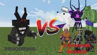 Devouring vs 6 Random Bosses | minecraft mob battle |