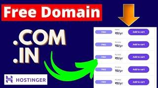 FREE .Com, .in Domain | How to Get Free Domain Name | Purchase free domain name in hostinger 2025