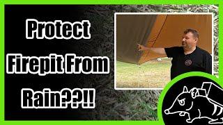 How to cover your fire place when it rains on camp!