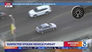 Authorities chase stolen vehicle suspect in L.A. County