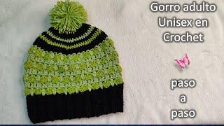 GORRO UNIXES en crochet PASO A PASO