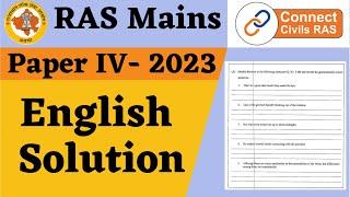 RAS Mains 2023 English Solution (Paper IV)