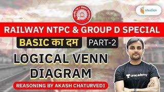 RAILWAY NTPC & GROUP D | Reasoning by Akash Chaturvedi | Logical Venn Diagram (Part-2)