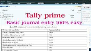 journal entry in tally prime | how to pass journal entry in tally prime | tally prime | journal