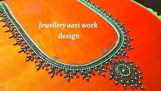 jewellery aari work design / jewellery blouse design