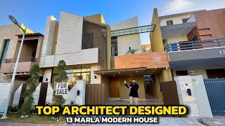 Exclusive 13 Marla Minimalist Modern House for Sale in Bahria Town Overseas Sector.