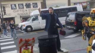 "LAStreetPreacher"  Asks a Don King Celebrity Look-alike a Question