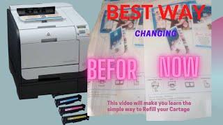 MAKE AN EASY TONER REFILLING / HP LASERJET CP1215 / CP2025 / PRO200 /PRO 400 COLOUR / GAIN ENGINEER