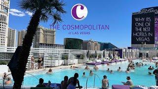 COSMOPOLITAN Hotel LAS VEGAS One Bedroom Terrace Suite: Room Tour, Pool Tour & Food REVIEW