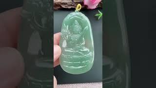 翡翠玉器A貨糯冰種虛空藏菩薩玉吊墜  Natural jade jewellery type-A jadeite Void Tibetan Bodhisattva pendant