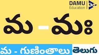 మ - గుణింతం | మ - తెలుగు గుణింతాలు | Easy to Learn Telugu Guninthalu | Damu Education Telugu | #Damu