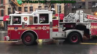 "IT'S TILLER TIME" COMPILATION OF "FDNY TILLERS ONLY" RESPONDING ON STREETS OF NEW YORK CITY.  04