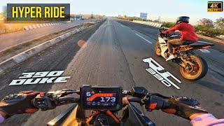 New Ktm Duke 390 Top Speed Test || Hyper Ride  BS3 VS BS6 || 390 Full Power Test  #ktm #motovlog