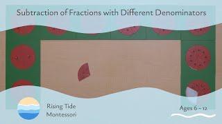 Subtraction of Fractions with Different Denominators