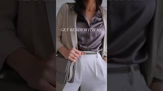 How to style a Silk shirt 🩶 #oldmoney #quietluxury #minimalistoutfit #lilysilk #grwm #stylingideas