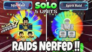 RAIDS GOT NERFED Sijin & Spirit Raid | 5 Units Solo Gameplay | All Star Tower Defense Roblox World 2