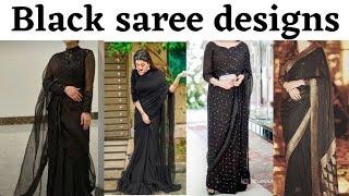 Latest Black Saree Designs 2022 | Pakistani Actress In Black Saree | MARIA ASLAM