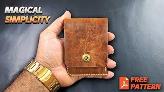 Make a Minimalist wallet with magnetic snap,FREE PATTERN