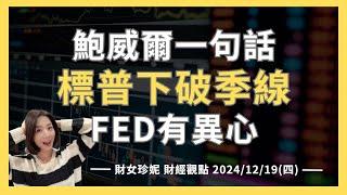 2024/12/19(四) 鮑威爾一句話股債雙殺：標普下破季線，美債挑戰前低水位