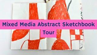 Abstract Sketchbook Tour - A mixed media daily sketchbook