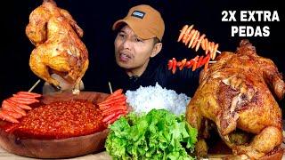 PEDAS GILA!! MUKBANG AYAM BAKAR PEDAS UTUH 2X EXTRA PEDAS CAMPUR NASI