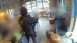 "Show me your hands" - armed officers arrest man in Starbucks