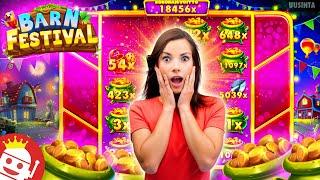  BARN FESTIVAL GOES CRAZY!  RECORD WIN ON THIS SLOT!