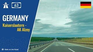 Driving in Germany: Autobahn A63 from Kaiserslautern to Alzey