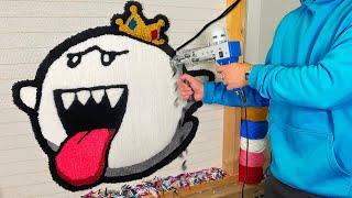 ASMR Rug Tufting | Mario's King Boo Rug (Start To Finish)