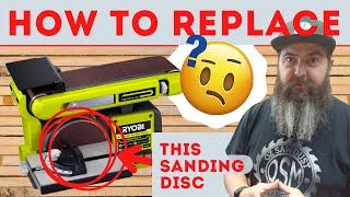 HOW TO change the disc on a cheap BENCH SANDER LINISHER Ryobi