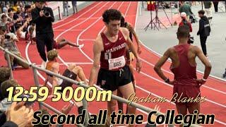 Graham Blanks is second all time collegian over 5000m, joining the exclusive sub 13min 5000m club.