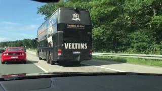 Bus sound V8 engine Mercedes vs. Mustang NICE BADASS!Setra 228DT engine OM 402A;OM 422;OM442