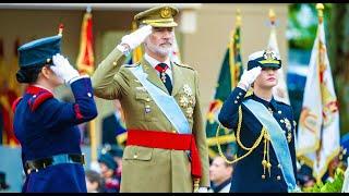 Queen Letizia, Crown Princess Leonor King Felipe at National Day celebrations Spain