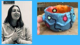 Painting a Ceramic Pinch Pot with Acrylic Paints #ceramics #pinchpot