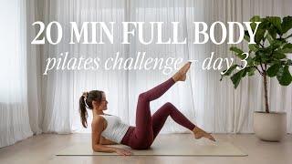 20 MIN FULL BODY / 1-Week Pilates Challenge – day 3 (for beginners)