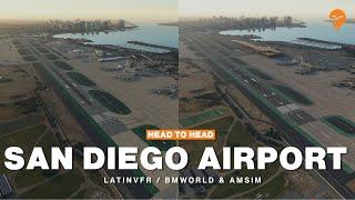 Head to Head: San Diego Intl Airport by LatinVFR and AmSim & Beautiful Model of the World