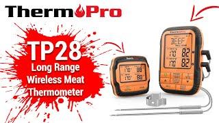 ThermoPro TP28 Super Long Range Wireless Meat Thermometer for Smoker BBQ Grill Setup Video