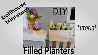 Dollhouse Miniature Filled Planters Tutorial