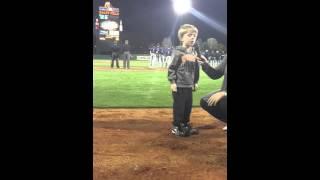 CJ sings before Woodcreek baseball game