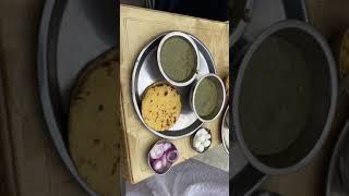 #  making of Sarson ka Saag te Makki ki Roti #gaon me desi chulla