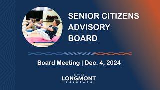 Senior Citizens Advisory Board Meeting Dec. 4, 2024