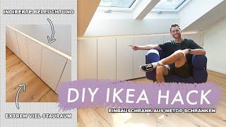 Einbauschrank mit indirekter Beleuchtung selber bauen - DIY Ikea Schrank Hack mit mega Ergebnis